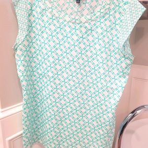Seafoam Green/White Blouse